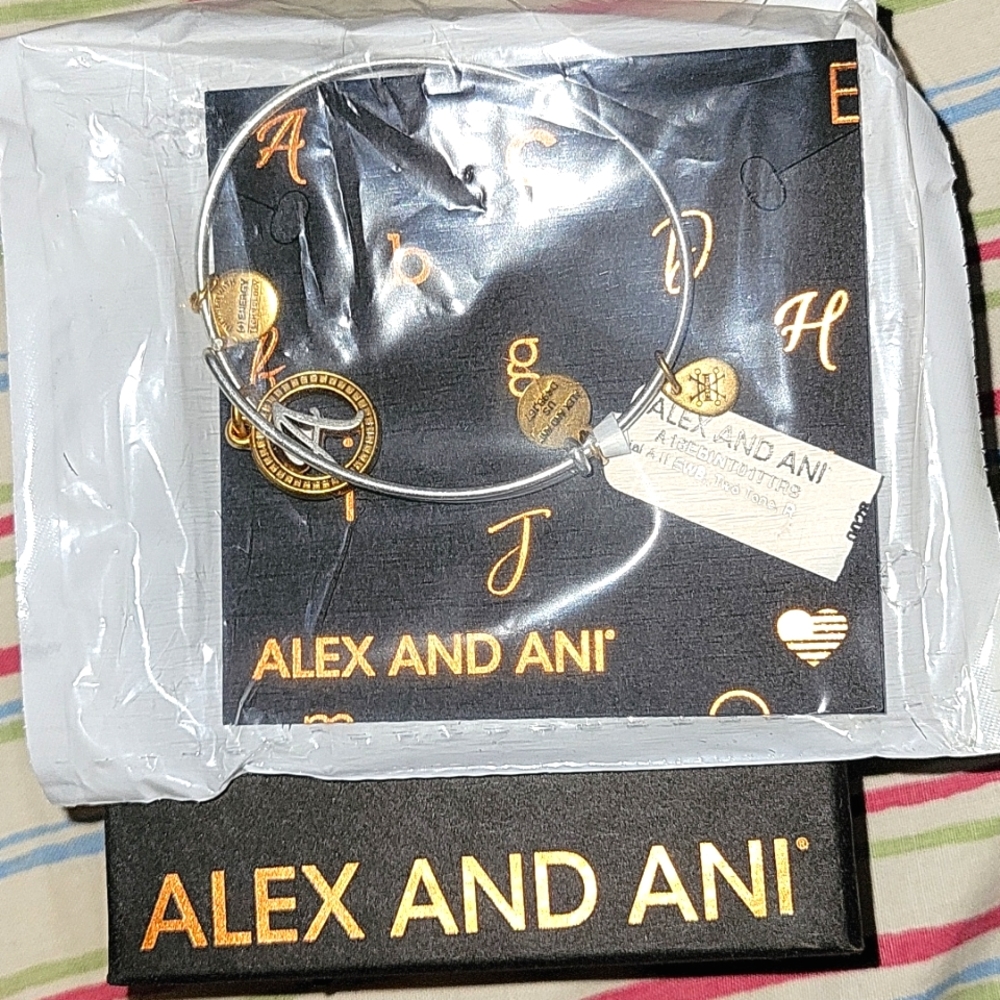 Alex and Ani two tone bracelet sterling silver